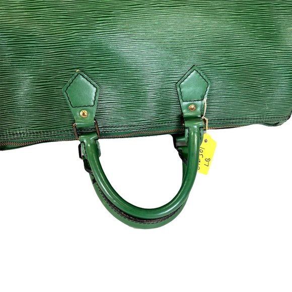 Authentic Louis Vuitton Satchel Bag Speedy 35 Green Epi Used LV Handbag Vintage - Picture 12 of 13